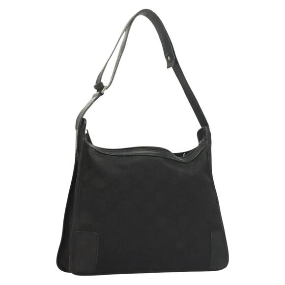 GUCCI GG Canvas Shoulder Bag Black Silver - Picture 1 of 16